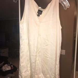 White sleeveless top